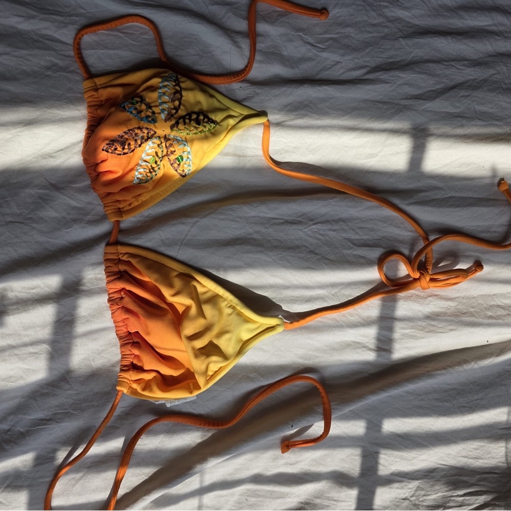 Orange and Yellow Bikini Top